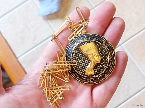 Кулон Нефертити СССР,позолота