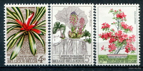 Бельгия - 1975г. - выставка цветов - 3 марки - полная серия, MLH [Mi 1799-1801]. #2-Be-30-KB-1