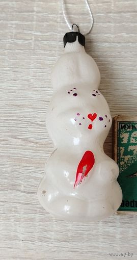 Ёлочная игрушка. Заяц с морковкой. Ш-8.