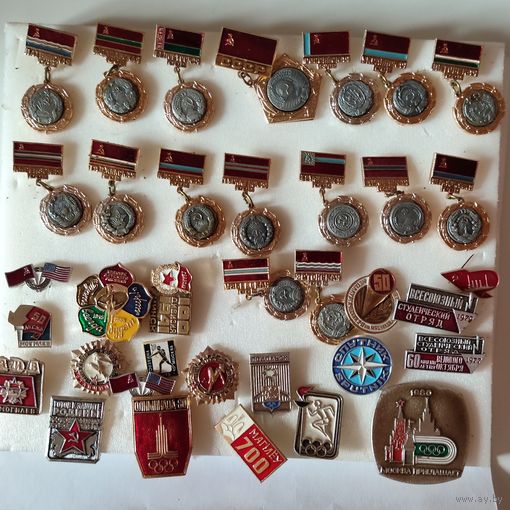 Коллекция из 400+ винтажных значков СССР - история, авиация, танки, Союзмультфильм, мануфактура