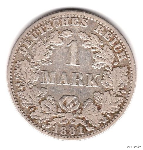 1 марка 1881 год A Германия. С рубля