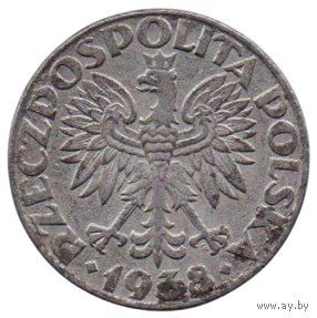 ГЕНЕРАЛ- ГУБЕРНАТОРСТВО. 50 ГРОШЕЙ 1938. НЕЧАСТАЯ