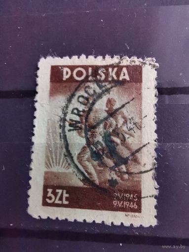 Польша 1946г.Годовщина окончания Второй мировой войны. марки Польши полная серия