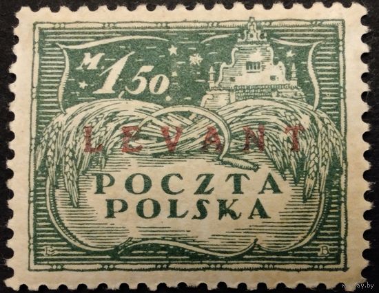 Польша. 1919г. Почта консульства в Турции. Надпечатка ЛЕВАНТ. Высокая цена каталога. Редкая.