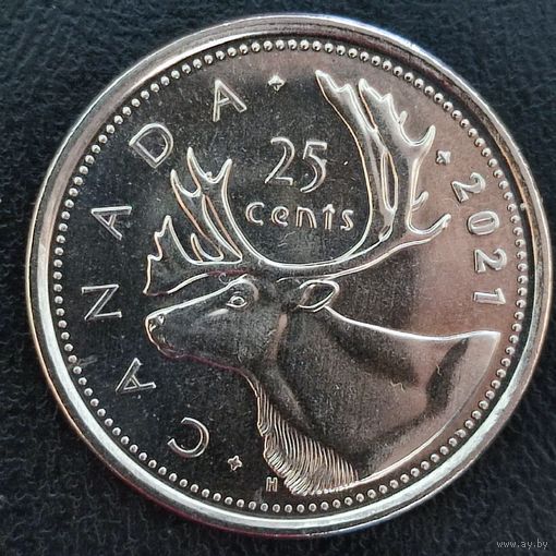 Канада 25 центов, 2021 Елизавета II, UNC. (1.1.3)