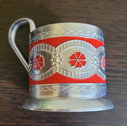 Подстаканник, алюминий, эмаль.