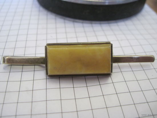 Зажим для галстука с янтарем с рубля!