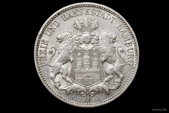 3 марки 1909 г, Гамбург (Германия). Штемпельный блеск!