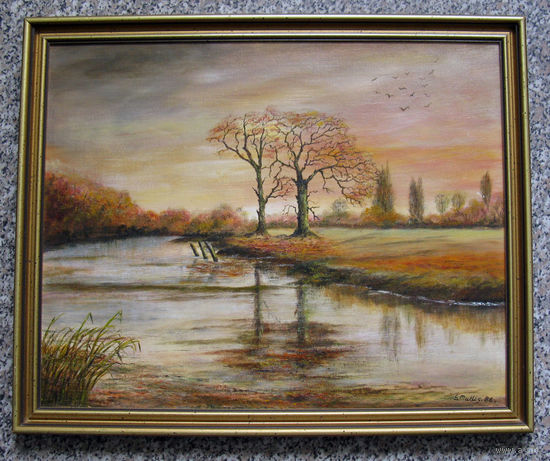 Картина S. Mullis авторская 1986 г., масло, фанера