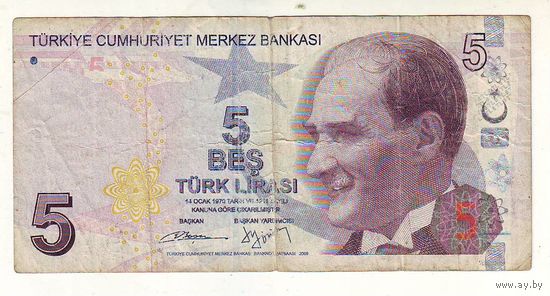 Турция. 5 лир 2009 года