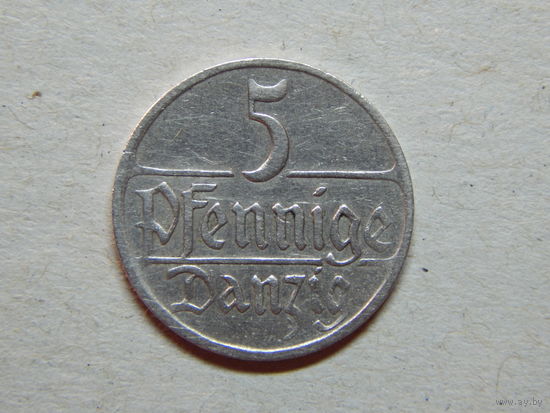 Польша Данциг 5 пфеннигов 1923г.