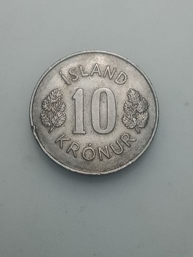 Исландия 10 крон  1973  года .