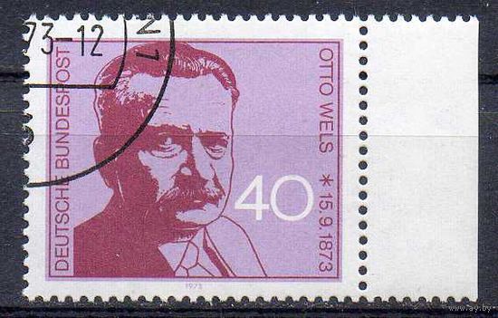 100-летие со дня рождения Отто Вельса ФРГ 1973 год серия из 1 марки