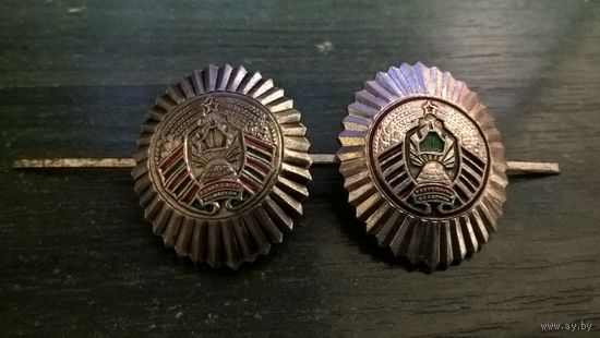 Кокарда МВД РБ на пилотку обр.1996 г.(серебристая).
