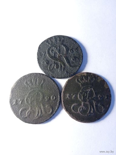 1 грош 1766,1790,1791 одним лотом.