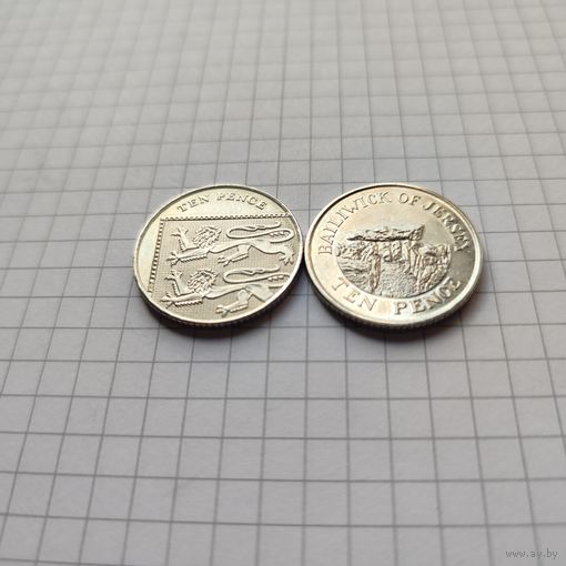 10 пенсов 2006г и 10 пенсов 2008 г Джерси.