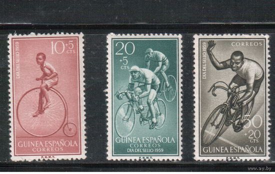 Гвинея (Испанская)-1959 (Мих.360-362) , ** (1 м - *) , Спорт, Велоспорт , Велосипеды,(полная серия)