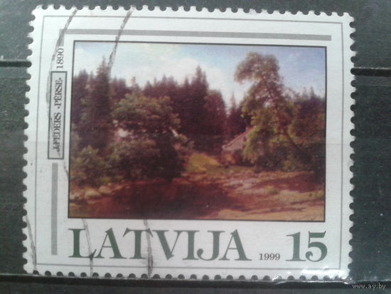 Латвия, 1999. Лесной ландшафт, картина Юлия Федерса