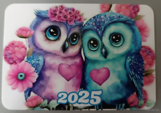 Совы. Календарик, 2025, глянец