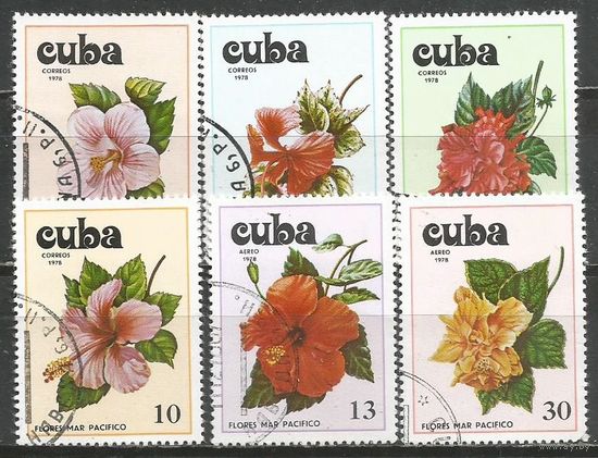 Куба. Тихоокеанские цветы. 1978г. Mi#2256-61. Серия.