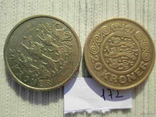 2 монеты Дании по 20 крон