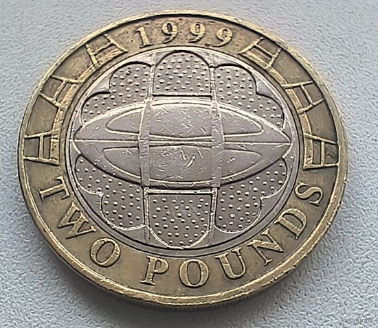 Великобритания 2 фунта, 1999 Чемпионат мира по регби   7-3-2