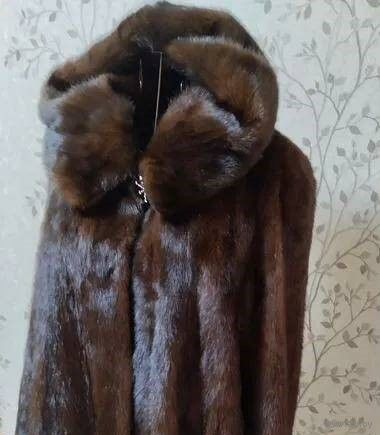 Шуба с капюшоном норковая "Weijiasi". Греция. ЛЮКС!