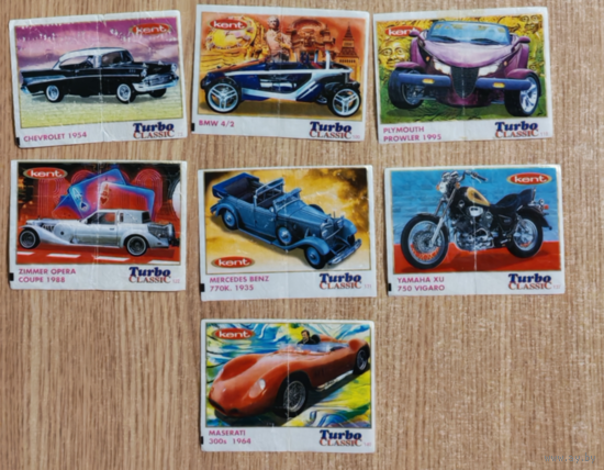 Вкладыши от жвачки Турбо Классик Turbo Classic (Kent), серия 71-140 Цена за 1 шт
