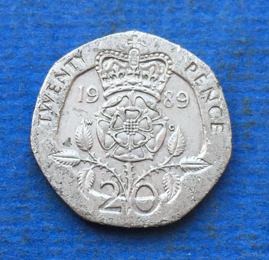 Великобритания 20 пенсов 1989