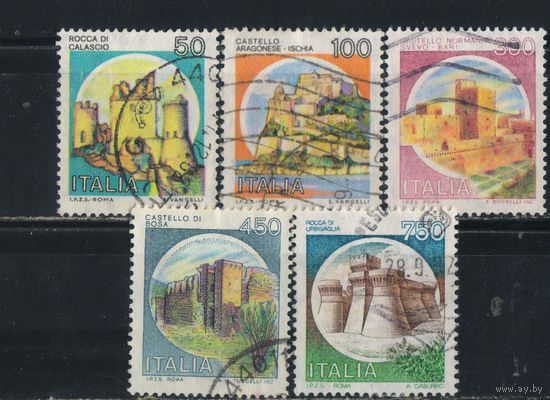Италия Респ 1980-90 Вып Крепости Замки Стандарт #1705,1708,1715,1718,1990