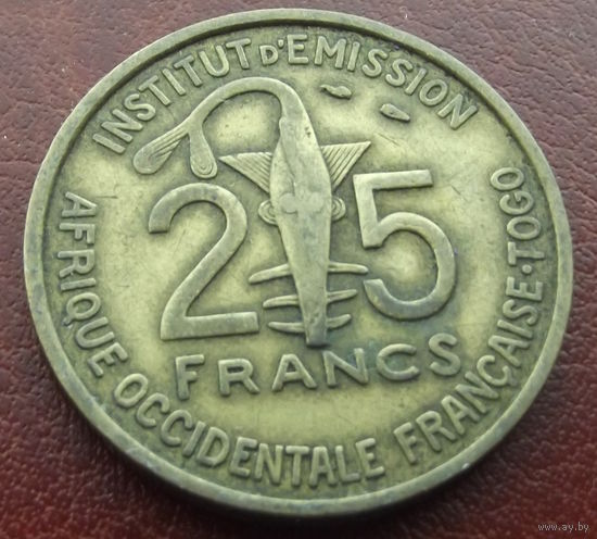 Того. 25 франков 1957