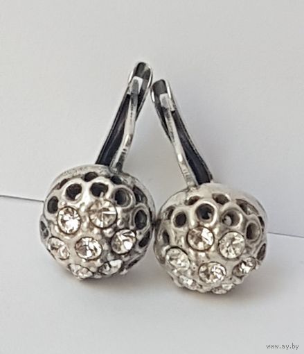Серьги Малинка. Диаметр шарика 1 см. 90-е годы