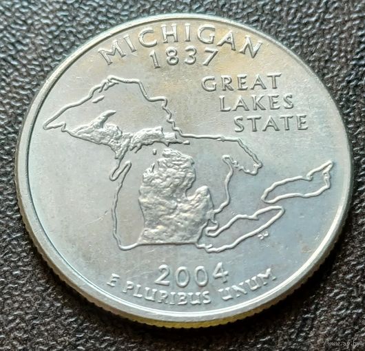 США 1/4  доллара, 2004 Квотер штата Мичиган    D    ( 1-5-3 )