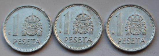 Испания 1 песета, 1987 г. В наличии одна.