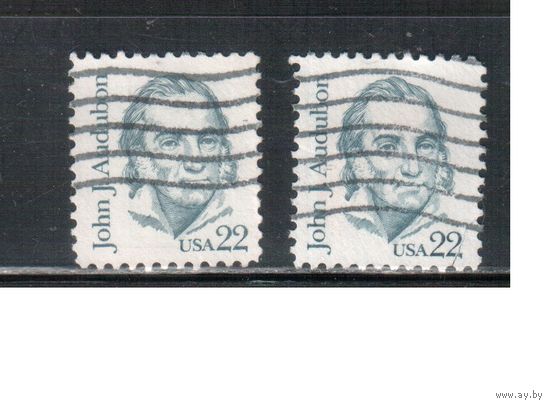 США-1985, (Мих.1749 А+F) , гаш., Стандарт, Личности, (одиночка), 2 зубцовки