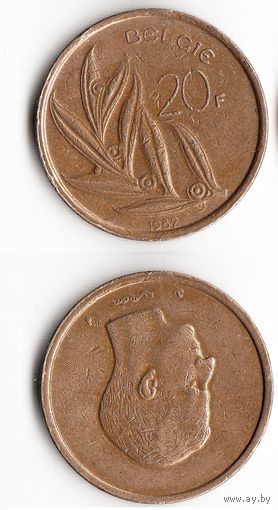 20 франков Бельгия 1982 года