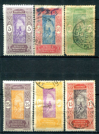 Французские колонии - Дагомея (Бенин) - 1917/22г. - ландшафты, местные мотивы - 6 марок - полная серия, гашёные , MH, чистая, без клея [Mi 59-64]. #4-W1-105-A-1