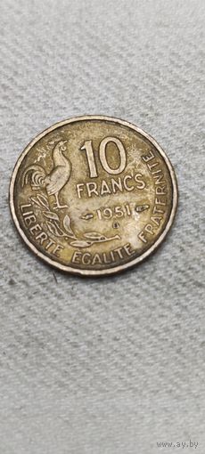 Франция 10 франк 1951