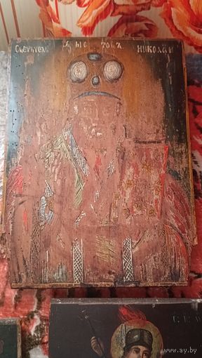 Икона святителя Николая Холуй 19 века.