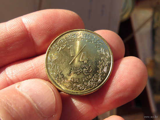 Ливия1\4 динара, 1435 (2014). С 20 копеек. Распродажа коллекции. Смотрите другие лоты.