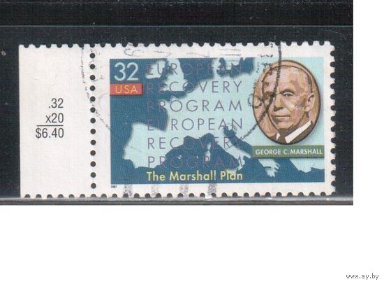США-1997 (Мих.2832) , гаш., Личности, План Маршалла(одиночка),