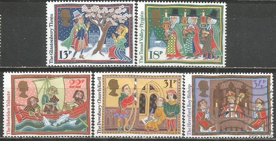 Британия. Рождество. 1986г. Mi#1091-95. Серия.