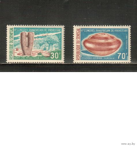 Сенегал-1967 (Мих.367-368) * (след от накл.)  ,Доисторические памятники и культура  (полная серия)