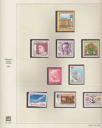 Австрия.ПОЛНЫЙ ГОДОВОЙ НАБОР ЧИСТЫХ МАРОК БЕЗ НАКЛЕЕК 1983 года !БУДЕТ ЕЩЕ АВСТРИЯ-СМОТРИТЕ МОИ ЛОТЫ!!!
