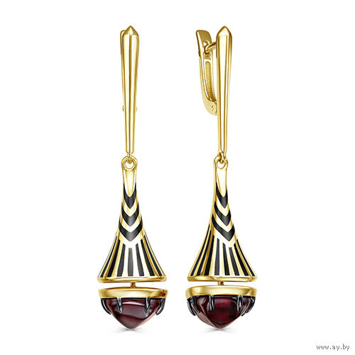 Модные серьги Серебро с позолотой