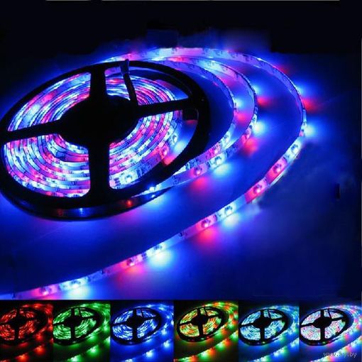 Светодиодная лента RGB 3528 5 м. В силиконе.