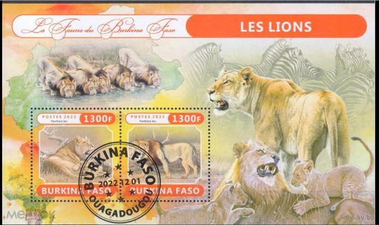 БУРКИНА ФАСО 2022 год  ФАУНА ЖИВОТНЫЕ  блок
