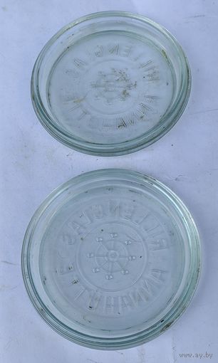 Два стеклянных блюдца или крышки? Anna Hutte Rillinglas