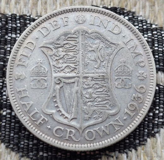 Великобритания 1/2 (пол) кроны 1936 года. Король Георг V. Серебро. Сторгуй за свою цену, предложи обмен!