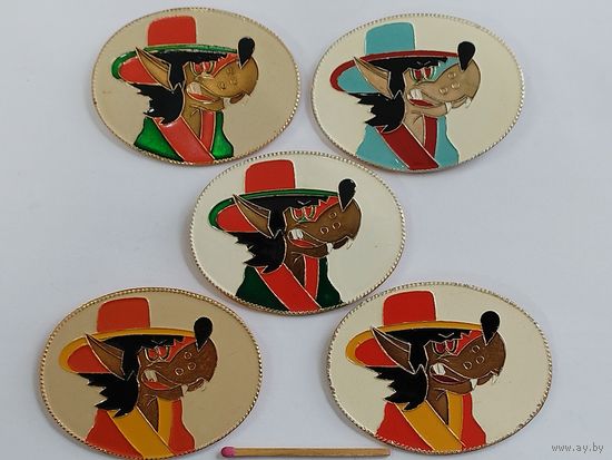 Значок. Волк в кимоно. Ну, погоди! САЗ. цена за 1 шт.